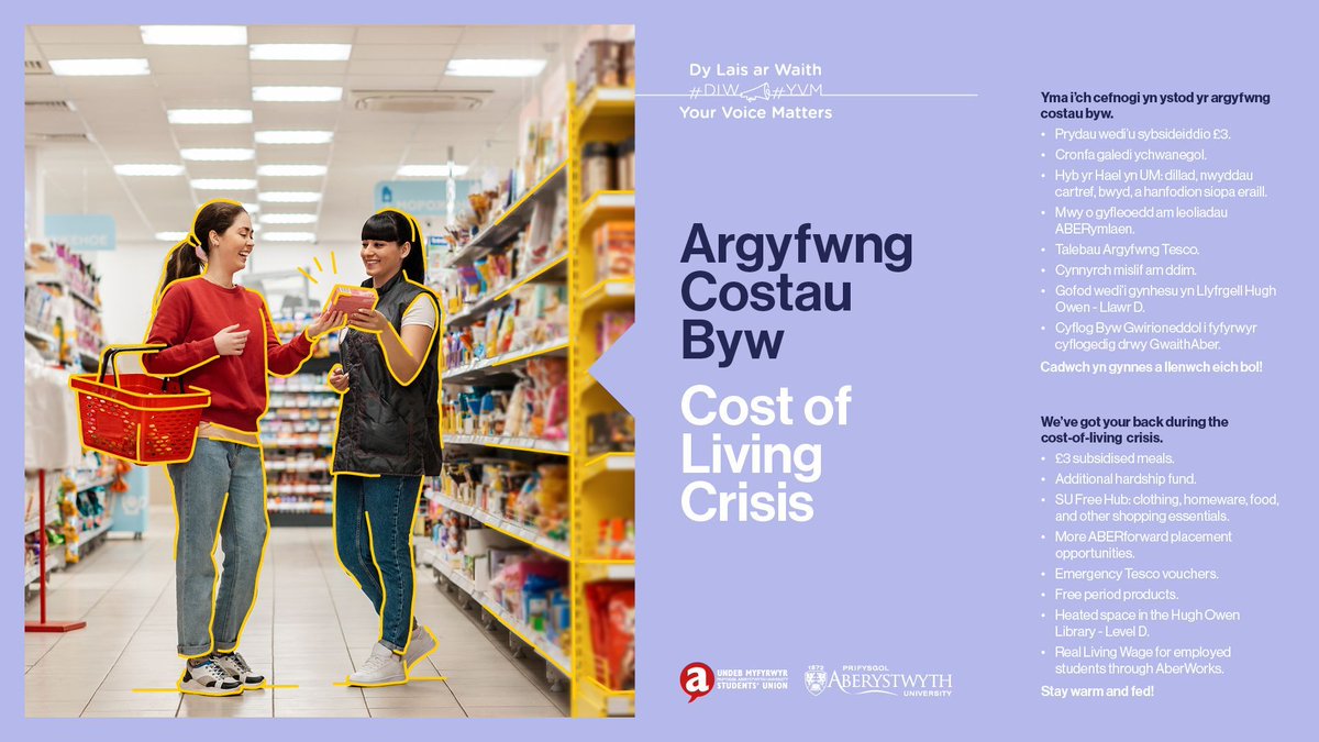Yma i’ch cefnogi yn ystod yr argyfwng costau byw 💸🤗 
#DLW