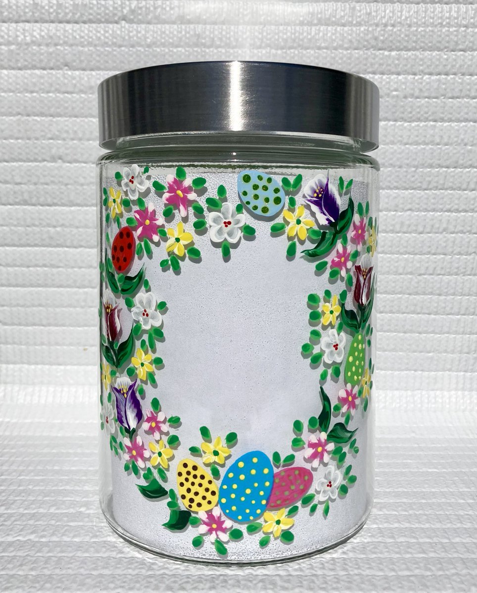 Easter cookie jar etsy.com/listing/168402… #easter #easterjar #cookiejar #SMILEtt23 #CraftBizParty #easterdecor #eastergift #etsy #etsyshop