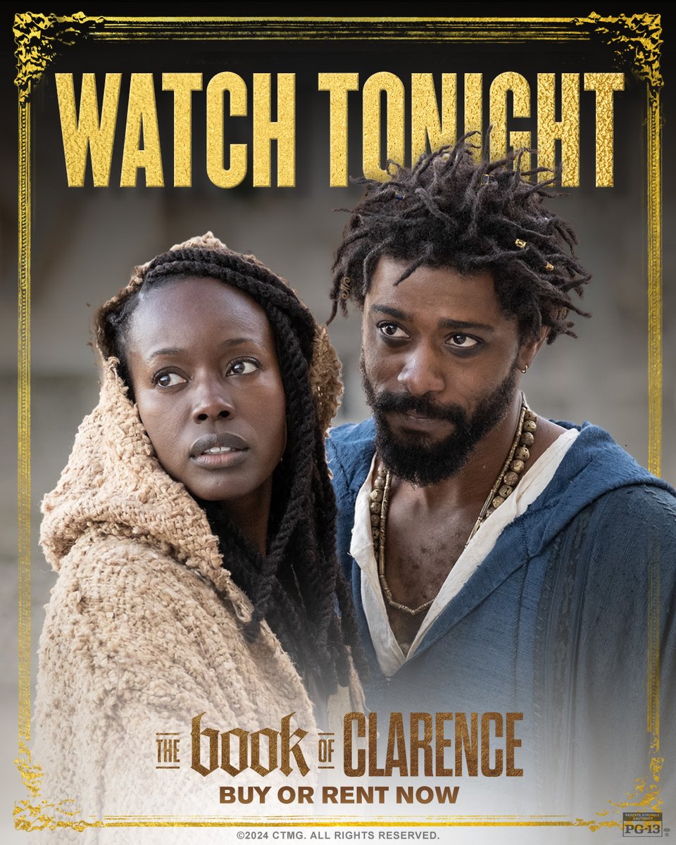 We’ve got your movie night on lock. 🔒 Buy or rent #TheBookofClarence today: bit.ly/TheBookofClare…