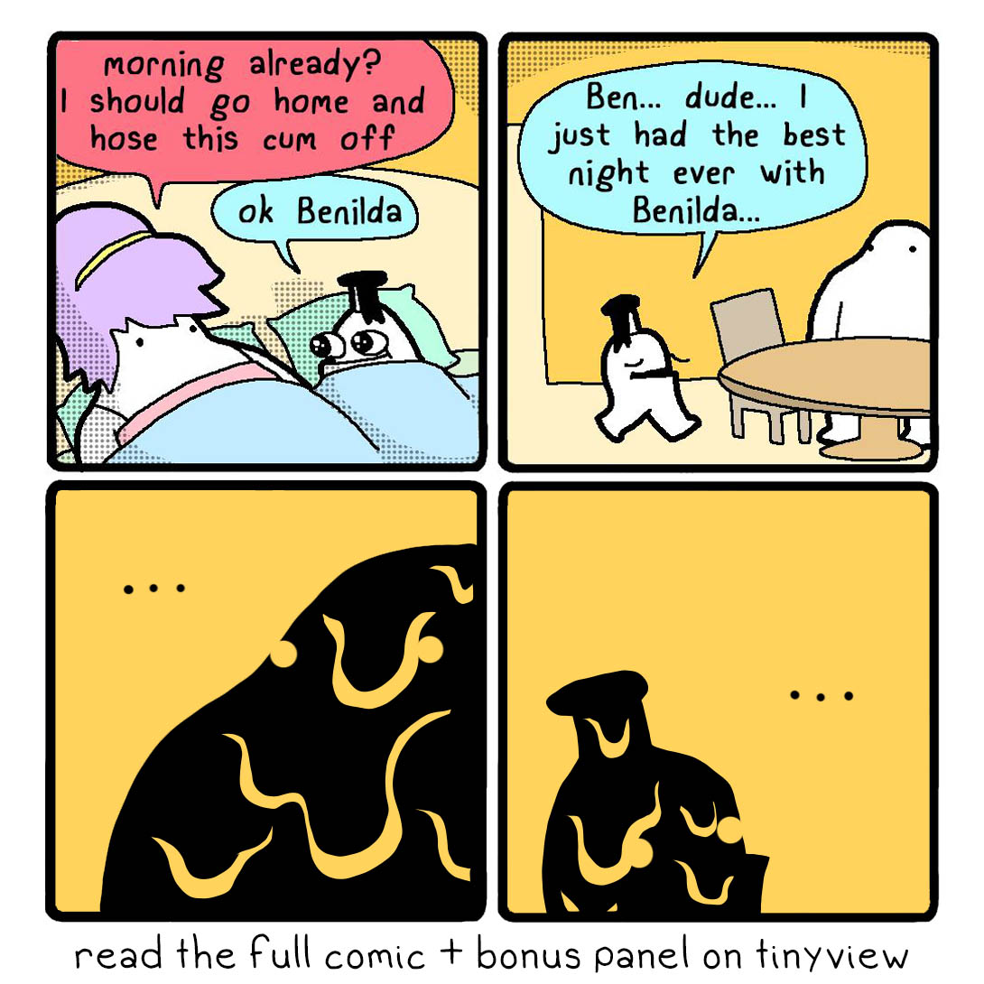 juicy new Eggs n' Ben comic for you

read the full thing HERE 🥚 https://t.co/Uk0CGOyoLw

reading it on Tinyview supports us mightily ♥ thank you 