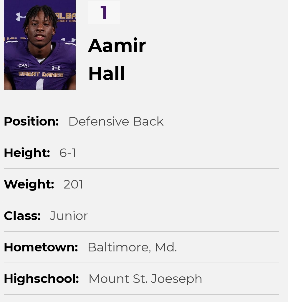 Albany DB Aamir Hall, who transferred in from Richmond, re-entered the portal as a grad transfer; in his 1 season with Albany he totaled 63 tackles, 5 INT and 15 PD @ajtheshow