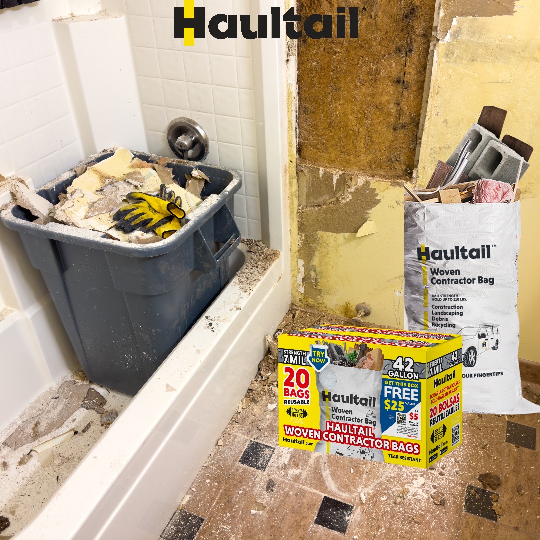 HaulTail's tweet image. Get Haultail bags at retail stores in your area and start your debris-free mission today. 

Read more on our website: haultail.com/services/demob…

#Haultail #wovenbags #ConstructionDebris #JunkRemoval #debrisfree