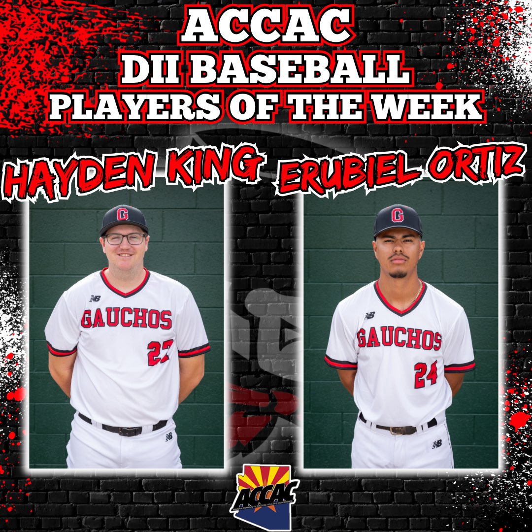 ⚾️BB: Gauchos sweep the ACCAC Players of the week with Hayden King and Erubiel Ortiz being selected! #GoGauchos