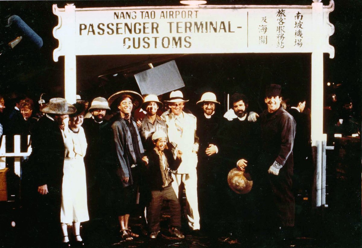 Barnett_College's tweet image. Kathleen Kennedy, Sidney Ganis and Anthony Powell wandered around in missionary garb with salacot. Robert Watts and Patricia Carr played European tourists, and producer Frank Marshall was a coolie pulling Carr's cart in the background... Top notch cast!