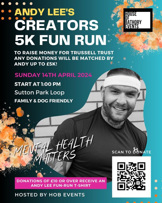 Andy Lee's content creator funrun/ walk. To raise money for Trussell Trust &amp; local food banks. Also to<a href="/tag/peakyblinders"class="tags"><span>#peakyblinders</span></a>