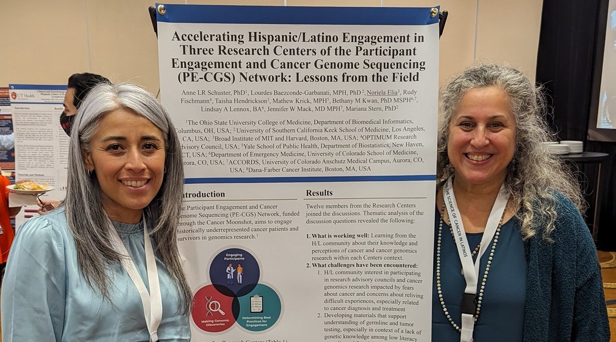 PE-CGS (@pecgsnetwork) on Twitter photo Fortunate to be part of the bi-annual Advancing the Science of Cancer in Latinos Conference this week and to share how <a href="/count_me_in/">Count Me In</a> <a href="/gliomaregistry/">Low Grade Glioma Registry</a> <a href="/USCCOPECC/">USC COPECC</a> in <a href="/PECGSnetwork/">PE-CGS</a> are striving to optimize Hispanic/Latino engagement in their cancer genomics research. Fortunate to be part of the bi-annual Advancing the Science of Cancer in Latinos Conference this week and to share how <a href="/count_me_in/">Count Me In</a> <a href="/gliomaregistry/">Low Grade Glioma Registry</a> <a href="/USCCOPECC/">USC COPECC</a> in <a href="/PECGSnetwork/">PE-CGS</a> are striving to optimize Hispanic/Latino engagement in their cancer genomics research.