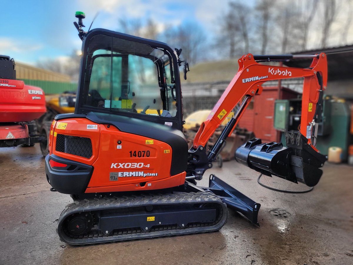 Our newest addition. Another 3 Ton Kubota KX030-4 Excavator with quick hitch. Fleeted and ready to go out Monday morning.