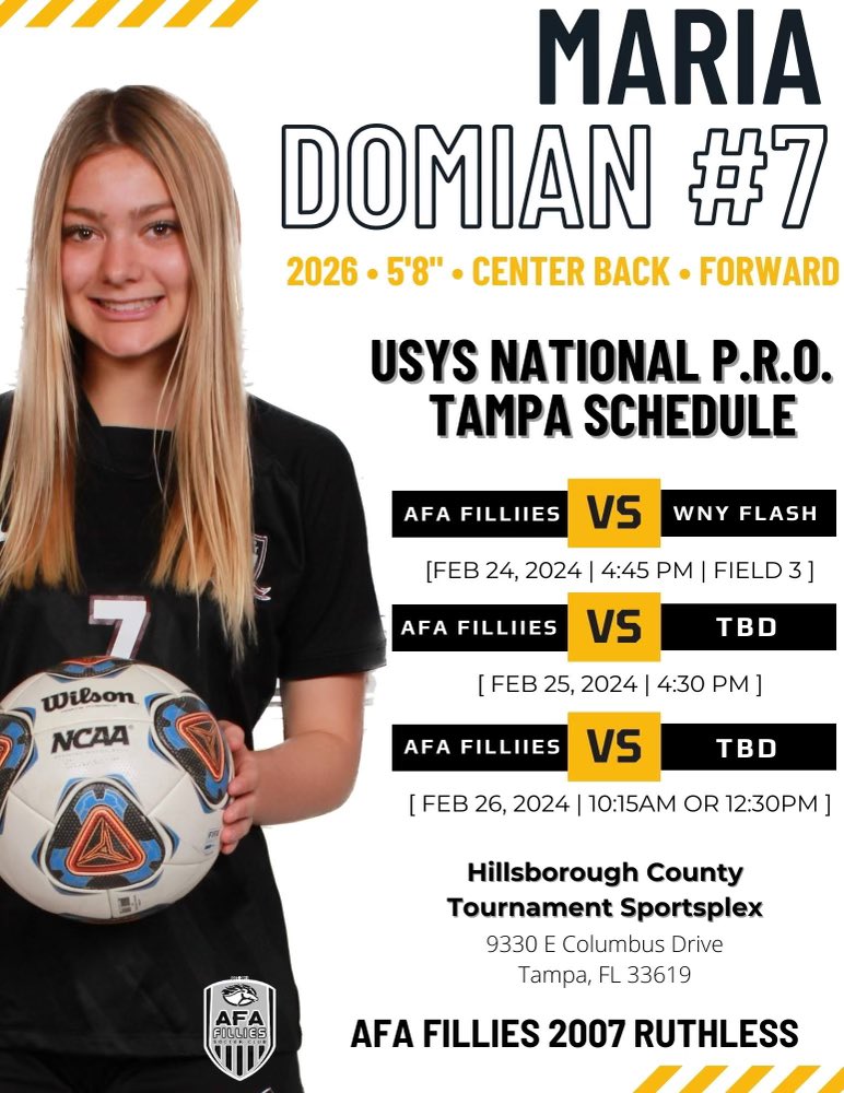 Heading to Tampa to play some great teams! Super excited and ready for a fun weekend of soccer!! Let’s gooo🔥✈️🌴<a href="/AFAFillies/">AFA</a> <a href="/NationalLeague/">National League</a> <a href="/ImYouthSoccer/">ECNL/GA/Recruiting/College Soccer</a> <a href="/ECNLgirls/">ECNL Girls</a>