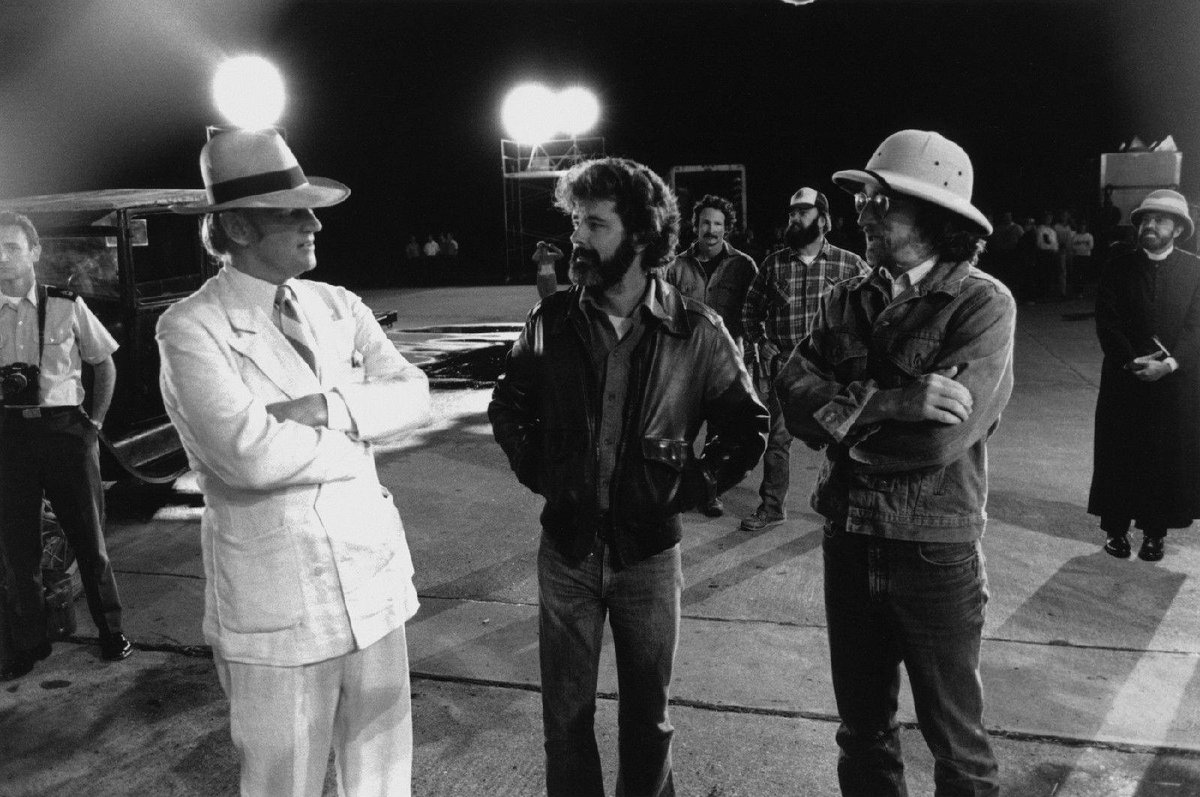 Barnett_College's tweet image. #ToD 
The Hamilton Base shoot had a privileged list of extras. From actor Dan Aykroyd, who played Weber behind a big mustache and terrible English accent, to Harrison Ford's personal trainer in the film, the renowned Jake Steinfeld, who was a brawny porter. Spielberg, Lucas, 1/2