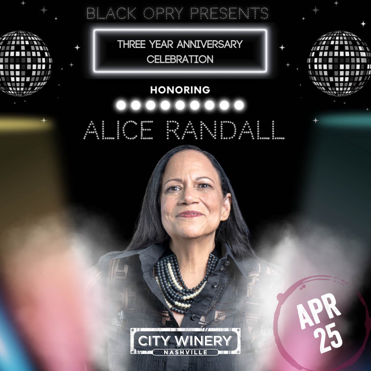 NASHVILLE! and all those wanting to visit Nashville (looking at you Beyhive 🤠🫶🏽🐝) we cannot wait for this incredible night (4/25) to honor @MsAliceRandall! This is happening alongside a diverse lineup of incredible Black country artists! TICKETS: citywinery.com/nashville/even…