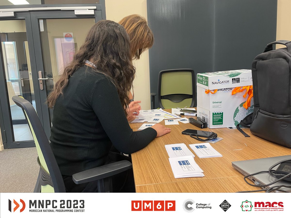 TheMoroccanACS's tweet photo. We're making sure every detail is perfect for the big day, Goodies/Badges/System/Contest floor... !
#mnpc23 #mnpc https://t.co/0f7NbOHdkP