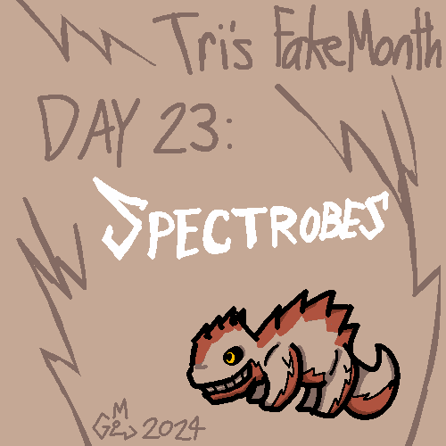 tricoelacanth's tweet photo. Tri's FakeMonth Day 23: Spectrobes

Acamba's body is composed of extremely durable dried clay. Despite that, he's always paranoid about being broken, even when his pals assure him he'll be fine. Acamba is an Earth property, Child form Spectrobe.

#spectrobes #FakeMonth #fakemon https://t.co/EscvLqZqVR