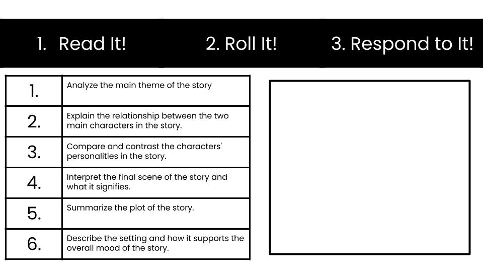 🎲 'Read It!' 🎲 'Roll It!' 🎲 'Respond to It!' Looking to boost S engagement during reading time? Try out these reading response prompts from educator @mrshowell24!