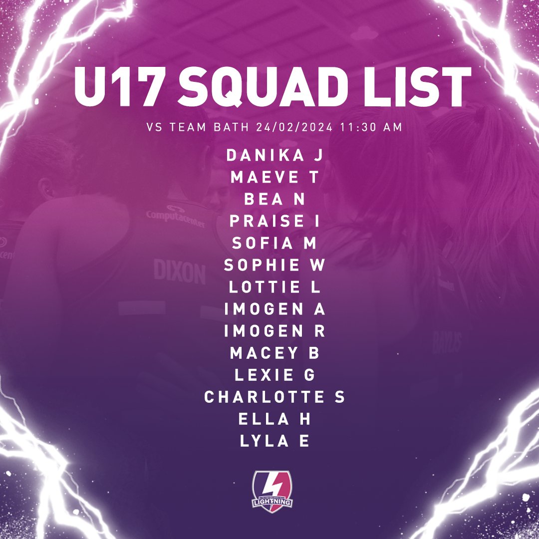 Lightning_Acad's tweet image. 📢 U21s, U19, &amp;amp; U17 Squad Lists 🆚 Team Bath!