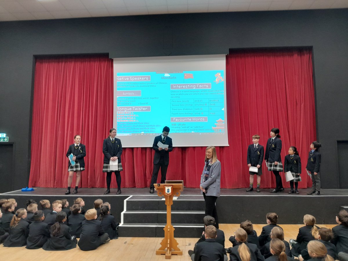 Great to see a strong contingent of our boarding pupils deliver a fantastic, informative assembly on their mother languages 🇪🇸🇨🇳🇯🇵 Well done to all involved! #areptonprepstory