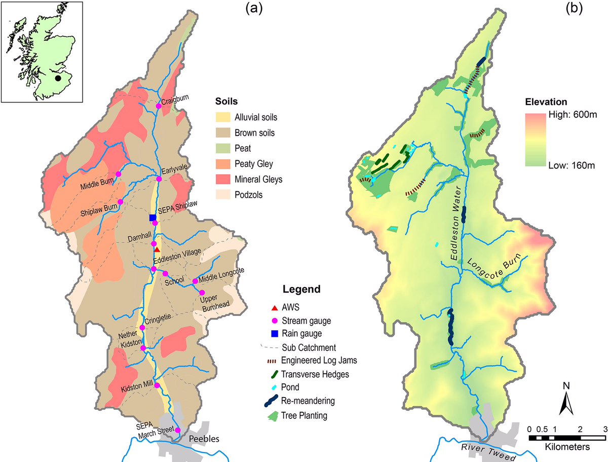 DaveThroup's tweet photo. Natural flood management works. 

10 year Scottish study shows leaky dams and on line pools can delay flood peaks by 3-7 hours in sub catchments.

https://t.co/GOejC0QNSE https://t.co/hqO0KRbKu1