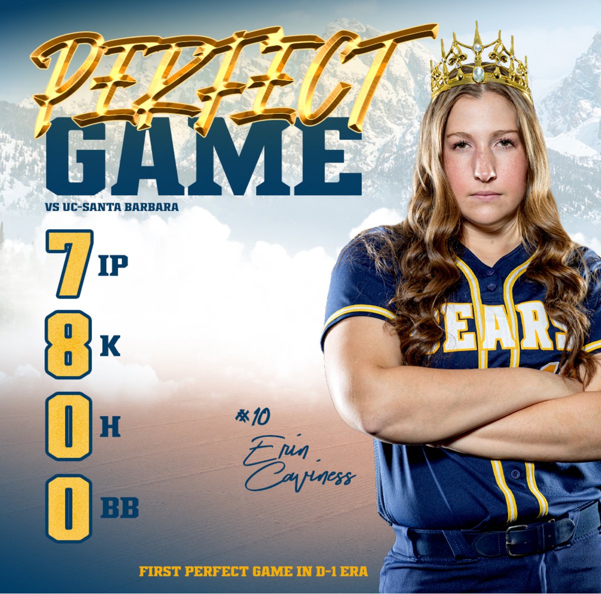 𝙋𝙚𝙧𝙛𝙚𝙘𝙩 𝙂𝙖𝙢𝙚

Erin Caviness throws a perfect game in the Bears 1-0 win over the Gauchos. First perfect game in the DI era 🔥

#GetUpGreeley