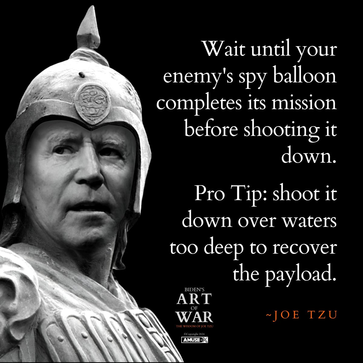 amuse's tweet photo. FLASHBACK: The last time China deployed a spy balloon over the U.S. Biden waited until it completed its mission to shoot it down and then shot it down over water too deep much of the airship could not be recovered.