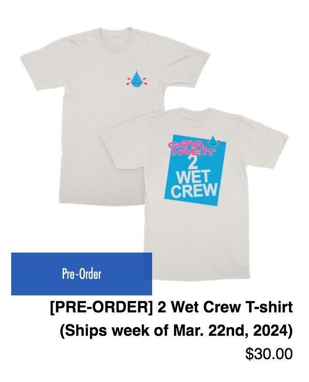 New 2 Wet Shirt!
douggpound.merchtable.com/apparel/2-wet-…?