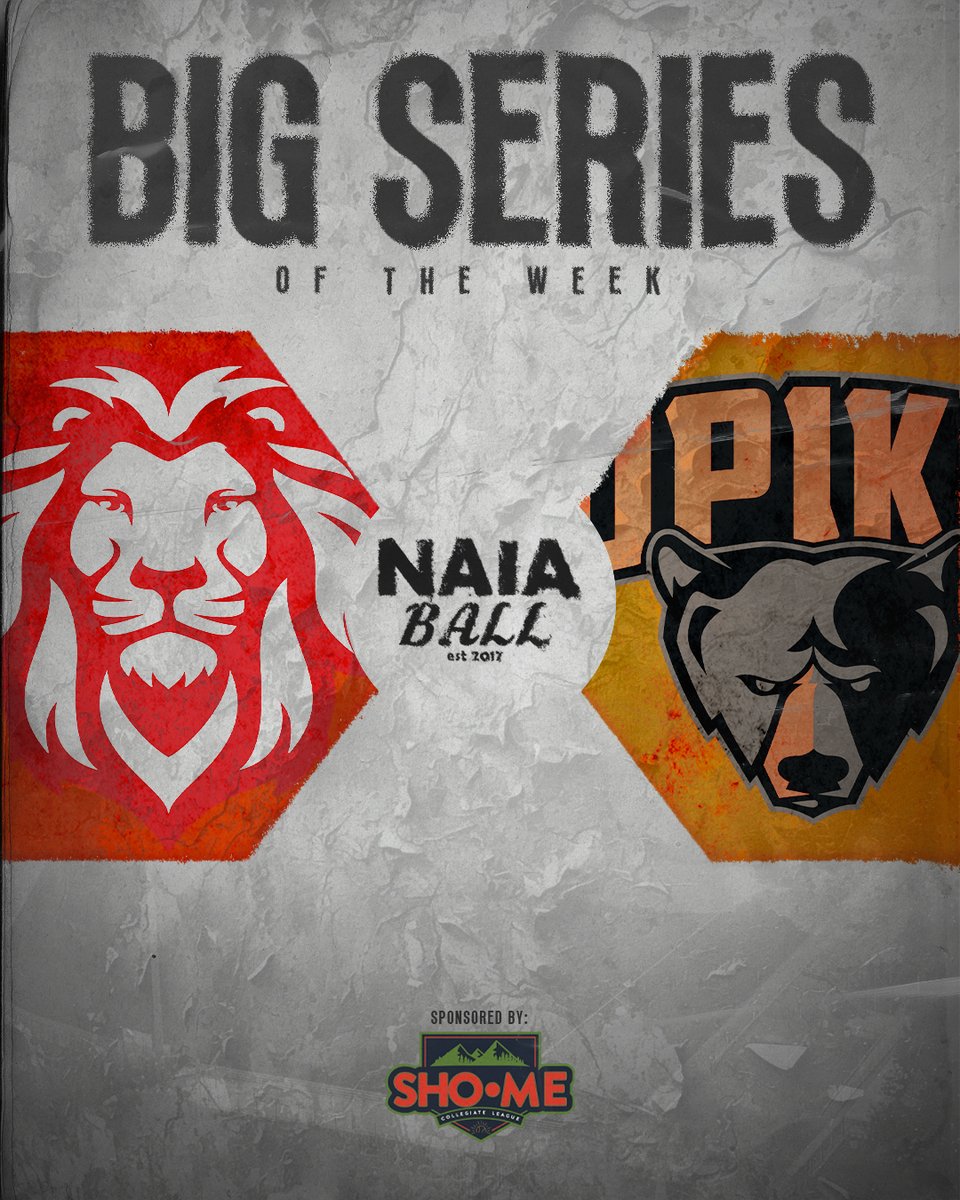 Week 2 of the NAIA Ball BIG SERIES OF THE WEEK Sponsored by <a href="/ShoMeLeague/">Sho-Me Collegiate League</a> is headed out to Pikeville, Kentucky for a 3 game series between RV Bryan (9-5) and Pikeville (9-1).

Bryan leads the all time series 4-0
<a href="/BCLionsBaseball/">Bryan College Baseball</a>  <a href="/UPikeBase/">Bears Baseball</a>