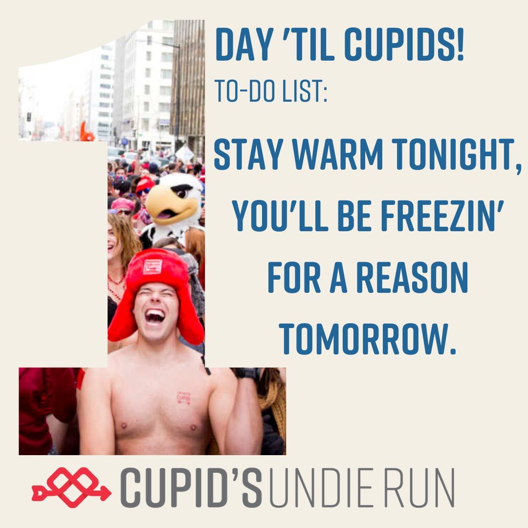 CupidRunChicago's tweet photo. Oh yeah TOMORROW IS THE DAY can't wait to see you @SluggersBar in Wrigley. #Imwithcupid #EndNF #CTF #Charity #milethatmatters #Freezinforareason https://t.co/iP4GE7VKtR