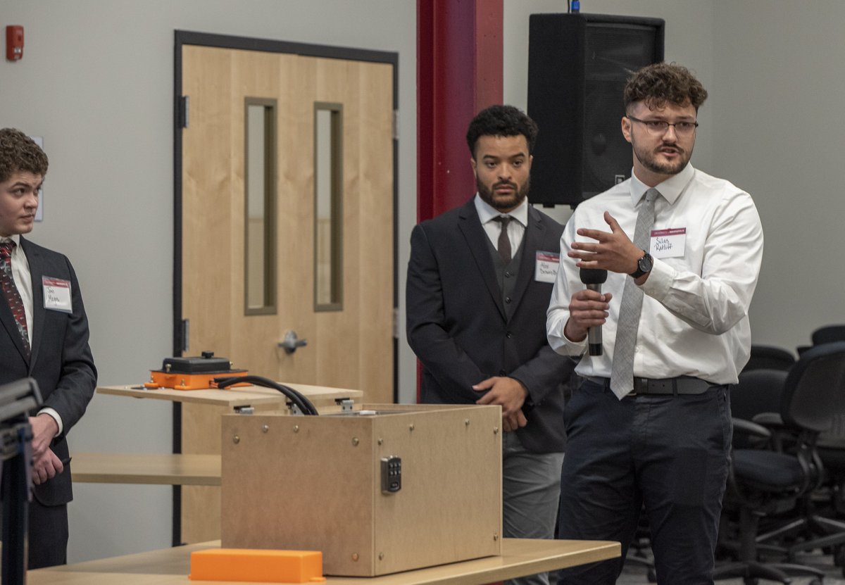 uindy's tweet photo. What sets the UIndy Engineering apart? The DesignSpine curriculum. See past DesignSpine projects and hear from real @rbasoe students at https://t.co/lQ7JF0bZZs. #uindy #uindyengineering #nationalengineeringweek https://t.co/aRB7BYsmLX