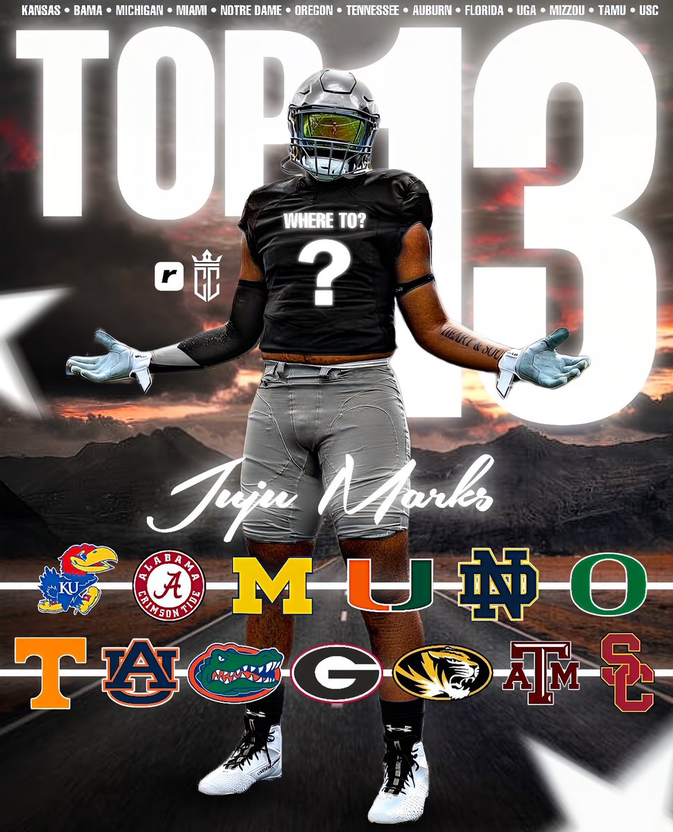 RivalsHS's tweet image. Four ⭐️ DL Julian “JuJu” Marks drops his Top 13 schools 🙌

Which school catches your eye? 👀

Marks is #Rivals250 prospect, who’s also listed as the No. 13 player at his position.