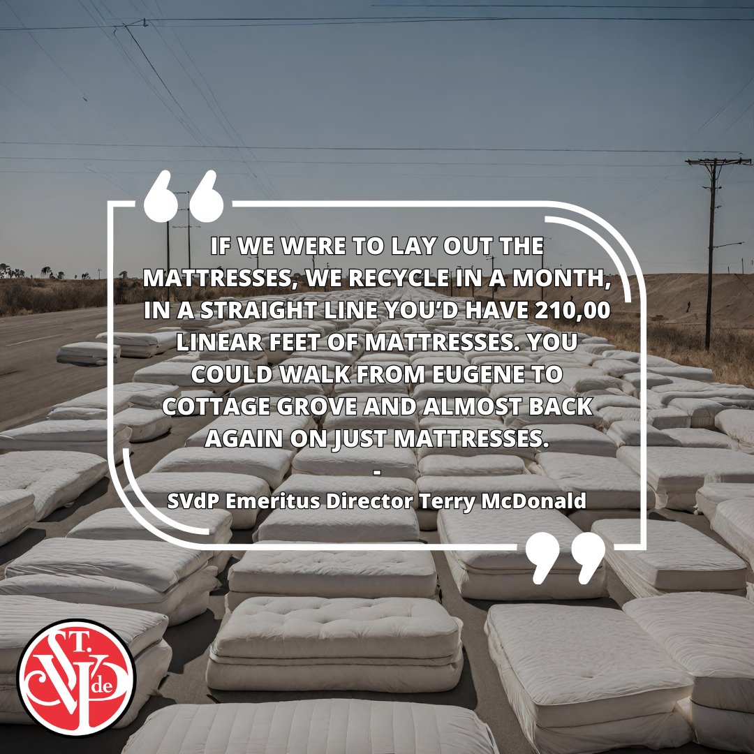 That's a lot of mattresses! 

#recycling #mattressrecycling #svdp #wastebasedbusiness #nonprofit