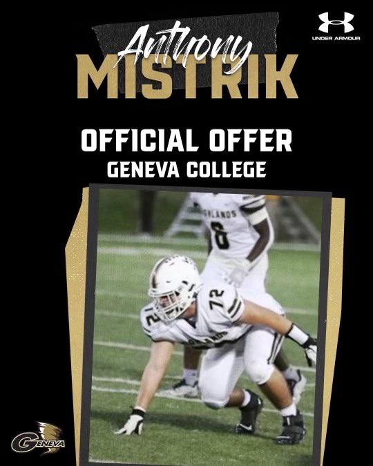 Anthonymistrik's tweet image. Thankful to receive an offer from @GenevaCollegeFB. Thankyou @CoachBensing for the opportunity.