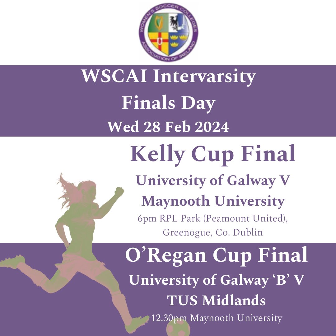 Big Big Day next Wednesday when our A side look to retain the blue-ribbon Kelly Cup, adding it to their premier league title. While our B side will be looking to bring home the O'Regan Cup. Thanks to all our sponsors @SultGalway @MrWaffleGalway @GroundAndCo @MonroesLive