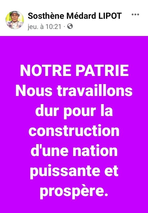 Sosthène Médard LIPOT tweet media