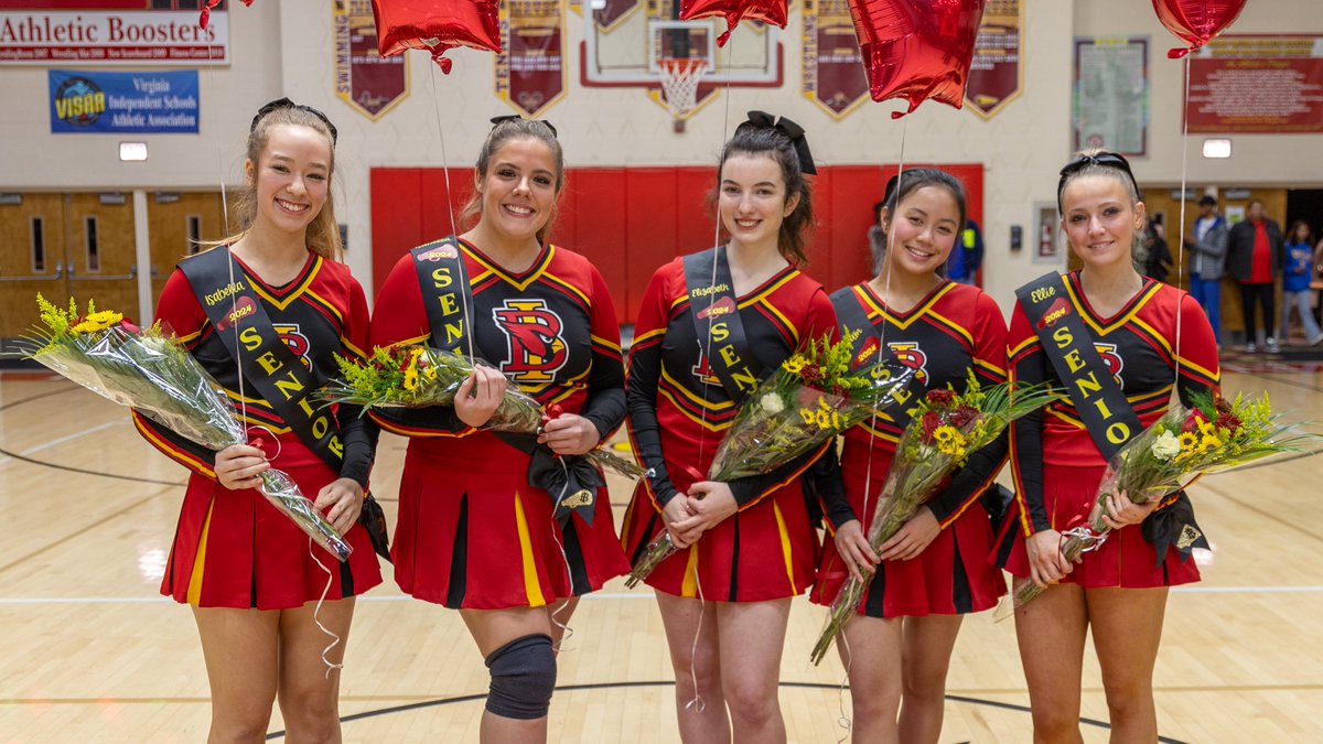 We recognized our senior cheerleaders at the end of last week as they get ready to wrap up their season. Next stop, Nationals! The seniors and the rest of the team will look to bring home another big win! #AdvanceAlways #GreatToBeACardinal