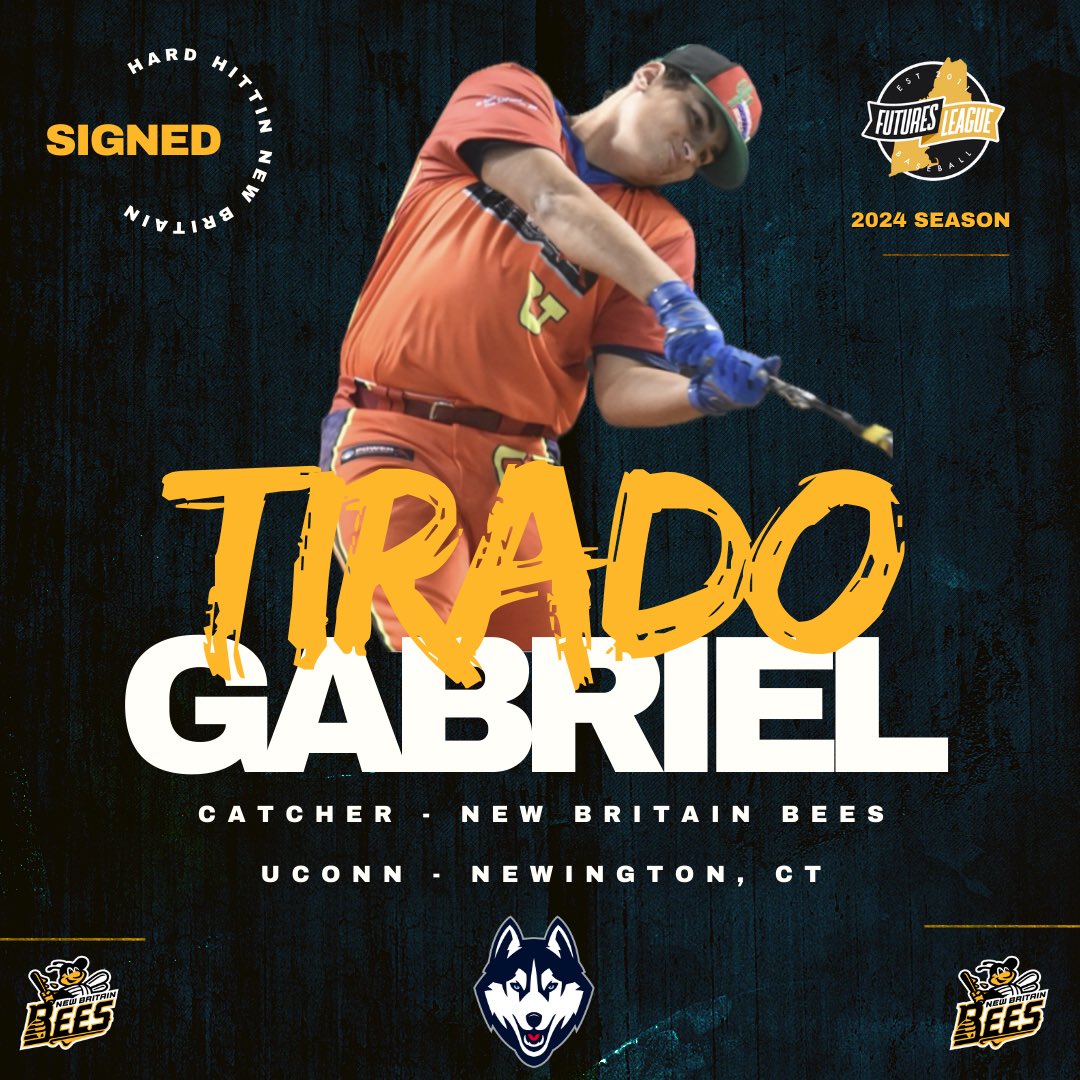 ❗️Bees 2024 Roster Reveal ❗️ We are happy to announce the signing of @UConnBSB commit, and Newington, CT native Gabriel Tirado to New Britain for his first season with us!