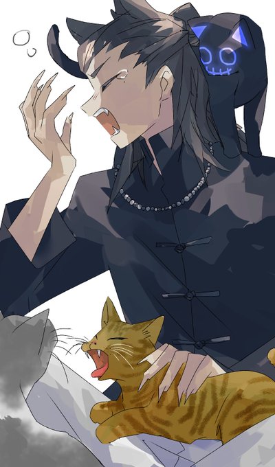 「cat on head open mouth」 illustration images(Latest)