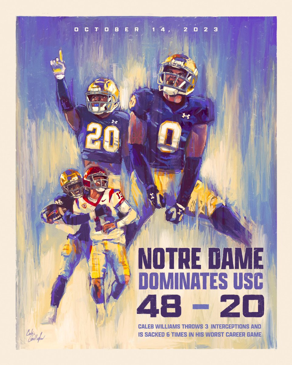 cpg_95's tweet image. Made a poster to commemorate the night Notre Dame broke USC #GoIrish #BeatSC 

If interested you can buy it on my Etsy colingallagherdesign.etsy.com/listing/168414…