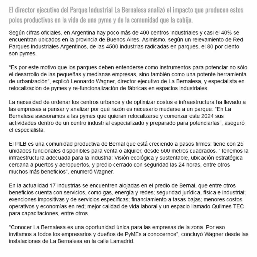 Les comparto mi nota de opinión, donde analizo el impacto que producen los parques industriales en el desarrollo y funcionamiento de las pymes, así como también de las comunidades que las rodean.
  perspectivasur.com/3/126411-por-q…