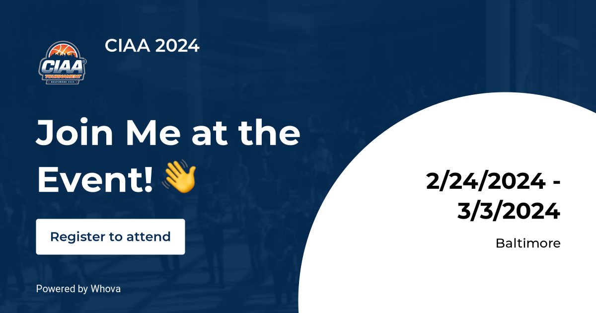 I'll be attending the amazing CIAA 2024. Let me know if you're planning to attend so that we can say Hi! 👋 
Or register now and join me at the event! whova.com/portal/registr…

 via #Whova event app
