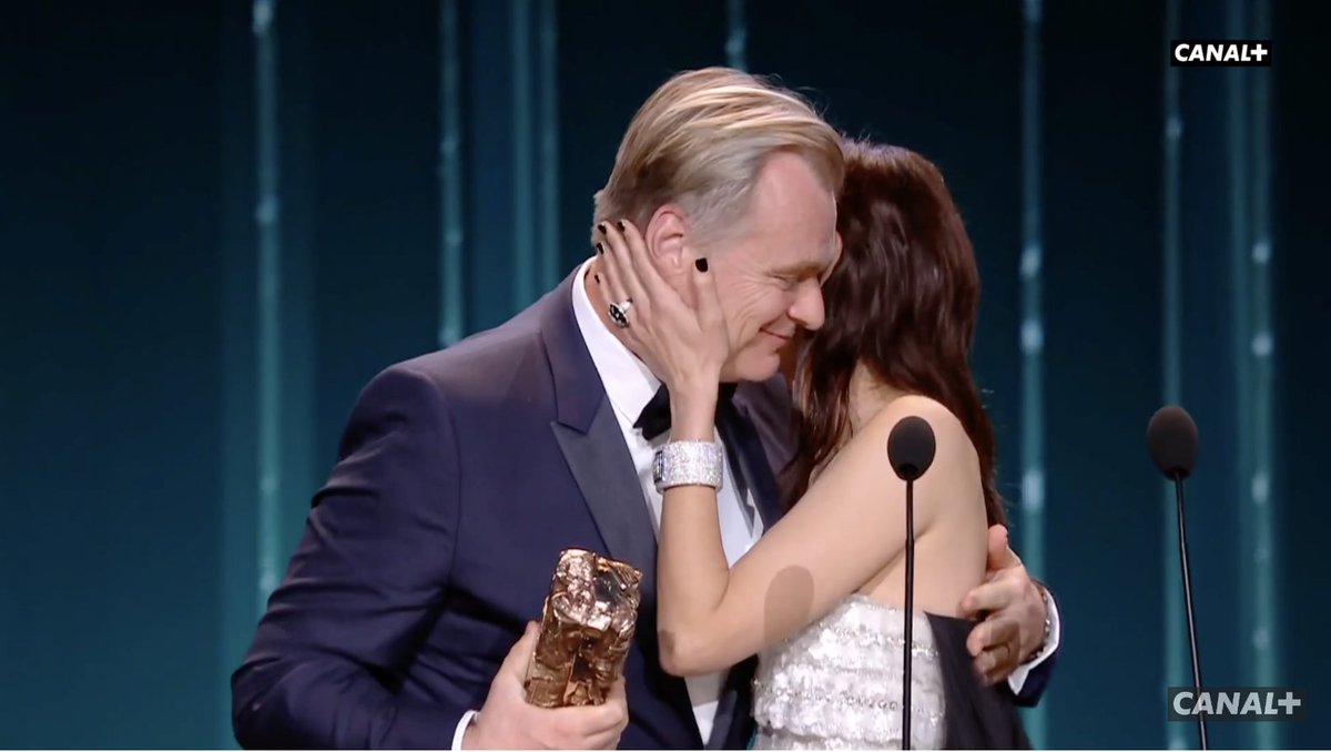 NolanAnalyst's tweet photo. Christopher Nolan's acceptance speech at the #Cesar2024:

“Thank you Marion, thank you to the Academy, it's an incredible honor. When I made my 2nd film Memento nobody wanted to distribute it. Philippe Hellmann from UGC showed it at the Grand Rex and it changed my life.” https://t.co/Esw3tTkv4g