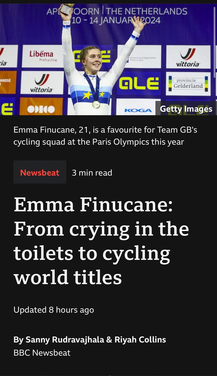 Sanny Rudravajhala (@sanny_rudra) on Twitter photo And I also had a lovely chat with our Queen of Cycling! ๐๐ฅ๐ดโโ๏ธ
On <a href="/BBCNews/">BBC News (UK)</a> you can hear from <a href="/EmmaFinucane123/">Emma Finucane</a> on the British Track Cycling Championships and an eye on the Paris Olympics.
๐๐พ <a href="/riyahcollinsbbc/">Riyah Collins</a> <a href="/bbcnewsbeat/">BBC Newsbeat</a>
<a href="/BritishCycling/">British Cycling</a> #trackchamps #cycling <a href="/BBCSport/">BBC Sport</a> And I also had a lovely chat with our Queen of Cycling! ๐๐ฅ๐ดโโ๏ธ
On <a href="/BBCNews/">BBC News (UK)</a> you can hear from <a href="/EmmaFinucane123/">Emma Finucane</a> on the British Track Cycling Championships and an eye on the Paris Olympics.
๐๐พ <a href="/riyahcollinsbbc/">Riyah Collins</a> <a href="/bbcnewsbeat/">BBC Newsbeat</a>
<a href="/BritishCycling/">British Cycling</a> #trackchamps #cycling <a href="/BBCSport/">BBC Sport</a>