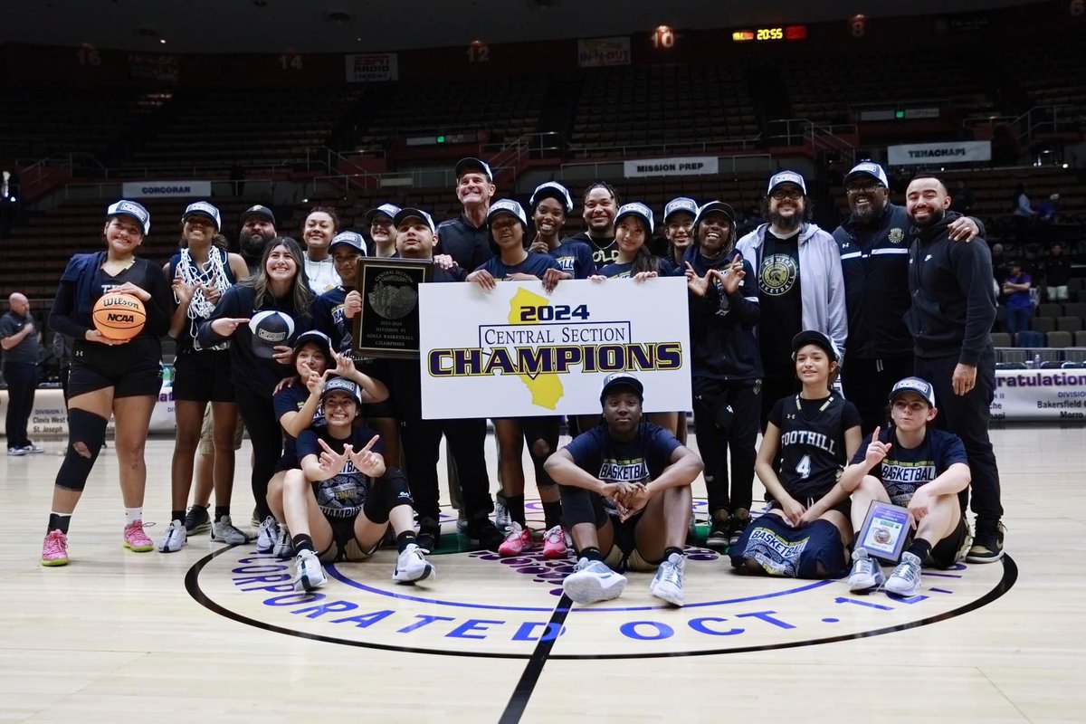 FHSWBB's tweet photo. First time in program history we've ever played in a section final. We're CIF Central Section VI champions. Your 23-24 Foothill High Woman's Basketball team. https://t.co/QnbbWb3ss0