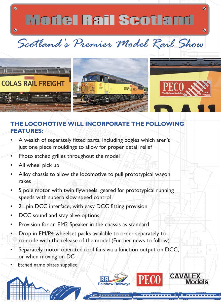 We are delighted to announce our next Exclusive Model Rail Scotland limited edition locomotive. 56302 “Peco - The Railway Modeller 2016 70 Years” by @cavalexmodels and is available to preorder now via @RainbowRailways with delivery expected June 2025. @PECOstreamline