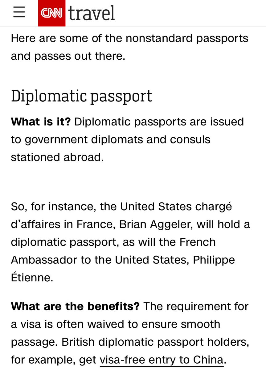 Guys, THIS is the question we should all be asking: WHAT was Harry’s Passport STATUS Before his #FreedomFlight?

Bc IF his passport WAS a Diplomatic one, here’s what could’ve happened regarding the #DukeOfSussex’s #Visa.

**Visa Requirements OFTEN waived**