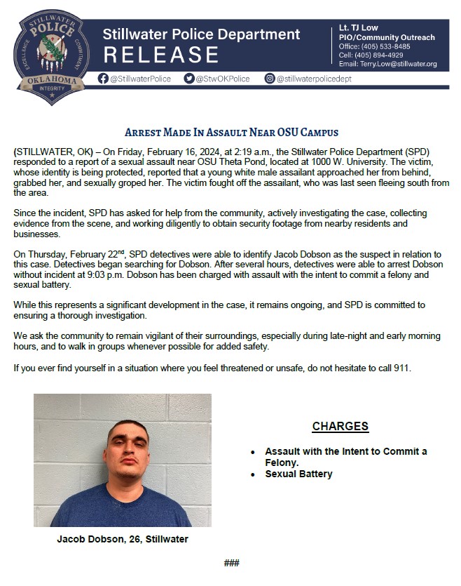 Stillwater Police Department (Oklahoma) tweet media