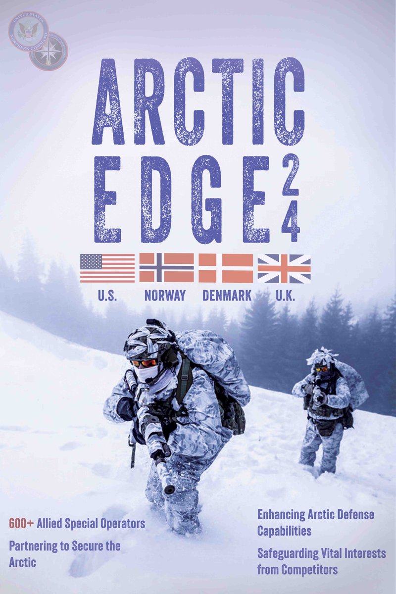 Today, #USNORTHCOM kicked off #ArcticEdge24, a joint and combined multi-domain field training exercise involving extreme cold weather and high latitude environment training in various locations throughout Alaska. It will conclude Mar. 11. #WeHaveTheWatch