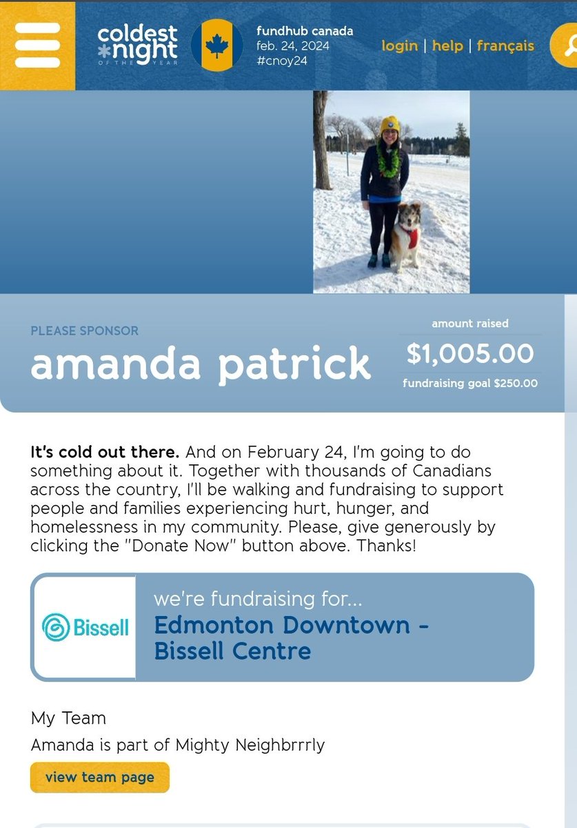 Tomorrow night is the CNOYWalk for @BissellCentre. With all my heart...thank you to all of you who donated. $1005!  💗 #YouAreAmazing  #ItTakesACommunity