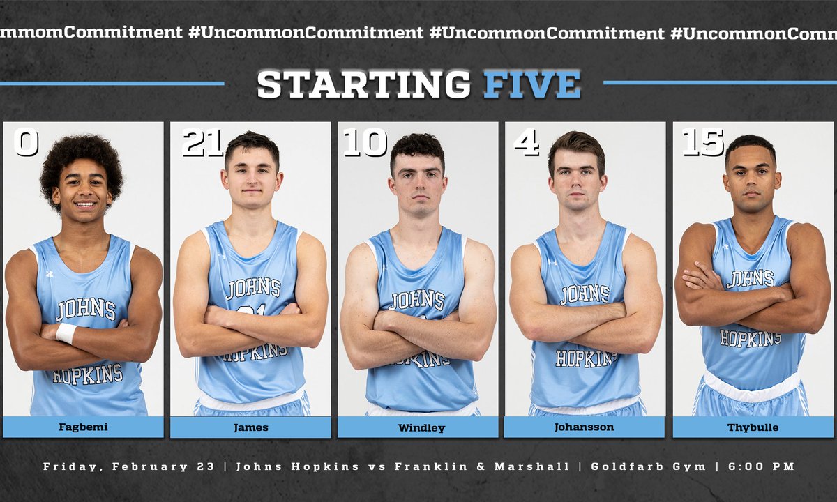 Tip-off at Goldfarb is coming up! Check out tonight's starters 📺 tinyurl.com/mr3hbppn 📊 tinyurl.com/ud37t5mv #Uncommoncommitment #MoreFun