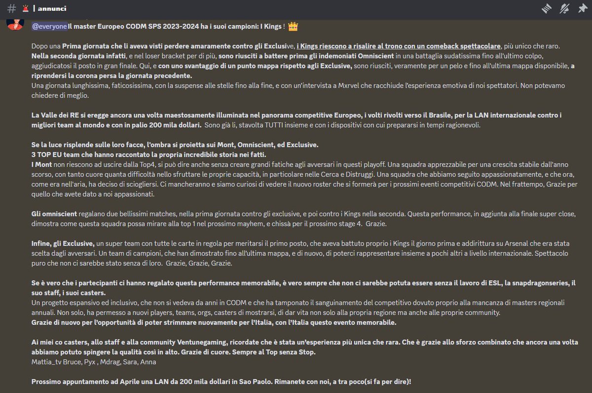 VentuneGaming's tweet photo. I miei ringraziamenti per questa esperienza di Master Europeo SPS CODM 2023-2024! @ESLCODM @ESLMobile @PlayCODMobile🧡🫡 https://t.co/caQLhlPYP2