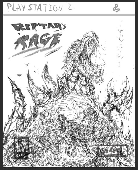 Saruzoru's tweet photo. Took me a while to settle on this layout. I went through a bunch of rough sketches before (1 example below). Once I'm fully done maybe I'll make a little timeline gif https://t.co/V2IfVdNaQE