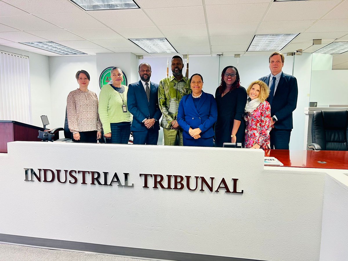 🇧🇸 Industrial relations in The Bahamas & wider region is a key theme during our mission. Today's meeting with Industrial Tribunal President Indira Demeritte-Francis & Director of Labour Howard Thompson focused on the Industrial Relations Bill currently in draft form⚖️