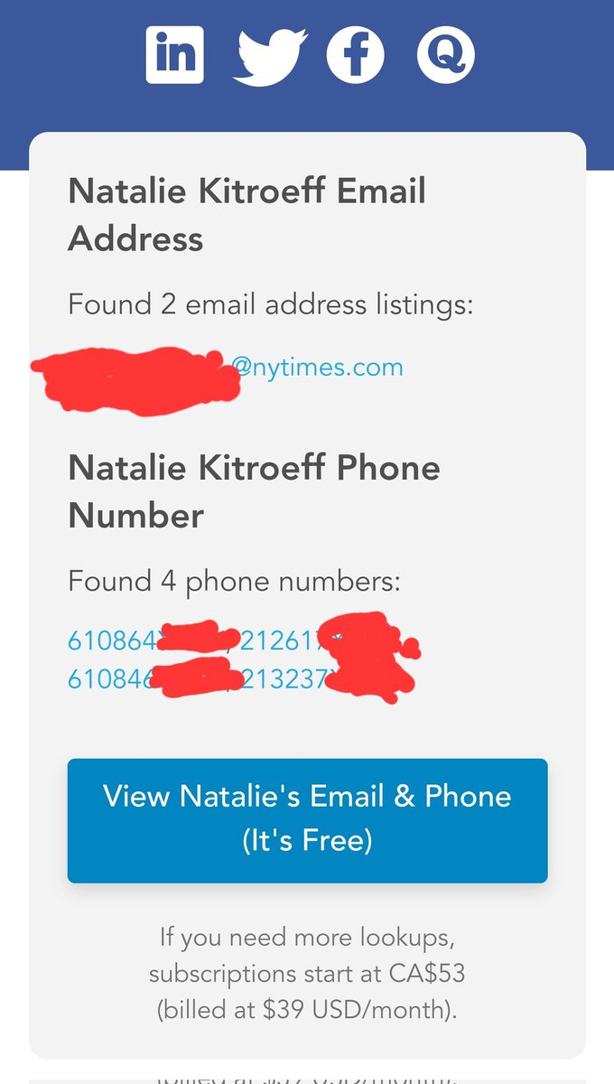 🚨🚨Para todos esos que están escandalizados porque AMLO mostró el # de tel. De Natalie Kitroeff, dejen de hacerle al pndejo, esa información esta en internet y es muy fácil obtener! 👀👇